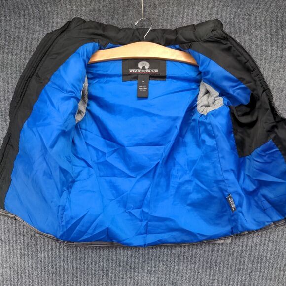 Weatherproof Boy's Puffer Jacket Blue 7 Zip Front Long Sleeve Hooded Zip Front - Picture 4 of 16